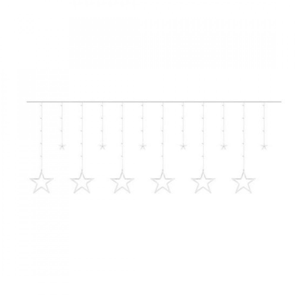Instalatie luminoasa tip perdea, model stea mare, alb cald, 8 moduri iluminare, interior-exterior, IP44, 138 LED, 2.5 m Instalatie luminoasa tip perdea, model stea mare, alb cald, 8 moduri iluminare, interior-exterior, IP44, 138 LED, 2.5 m