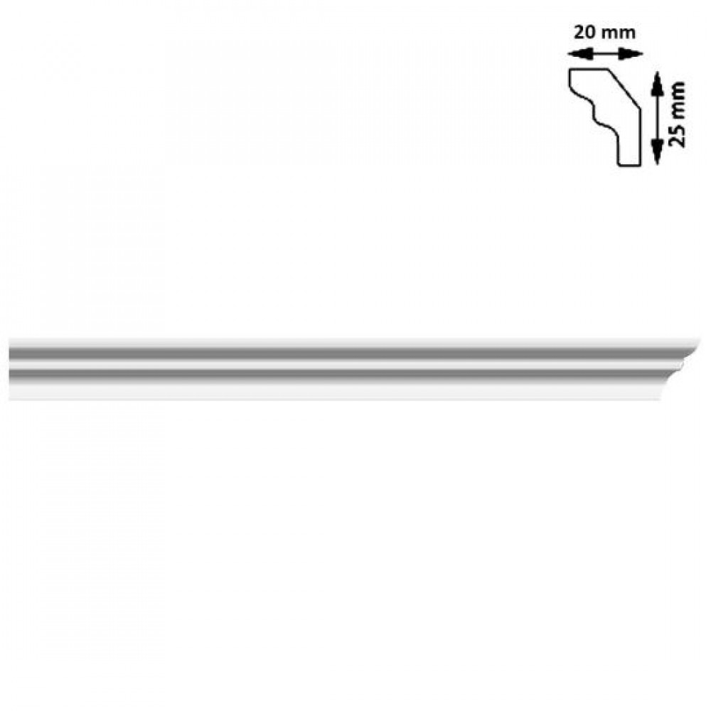 Set 200 buc. Bagheta colturi, 25x20 mm, 2 m Set 200 buc. Bagheta colturi, 25x20 mm, 2 m