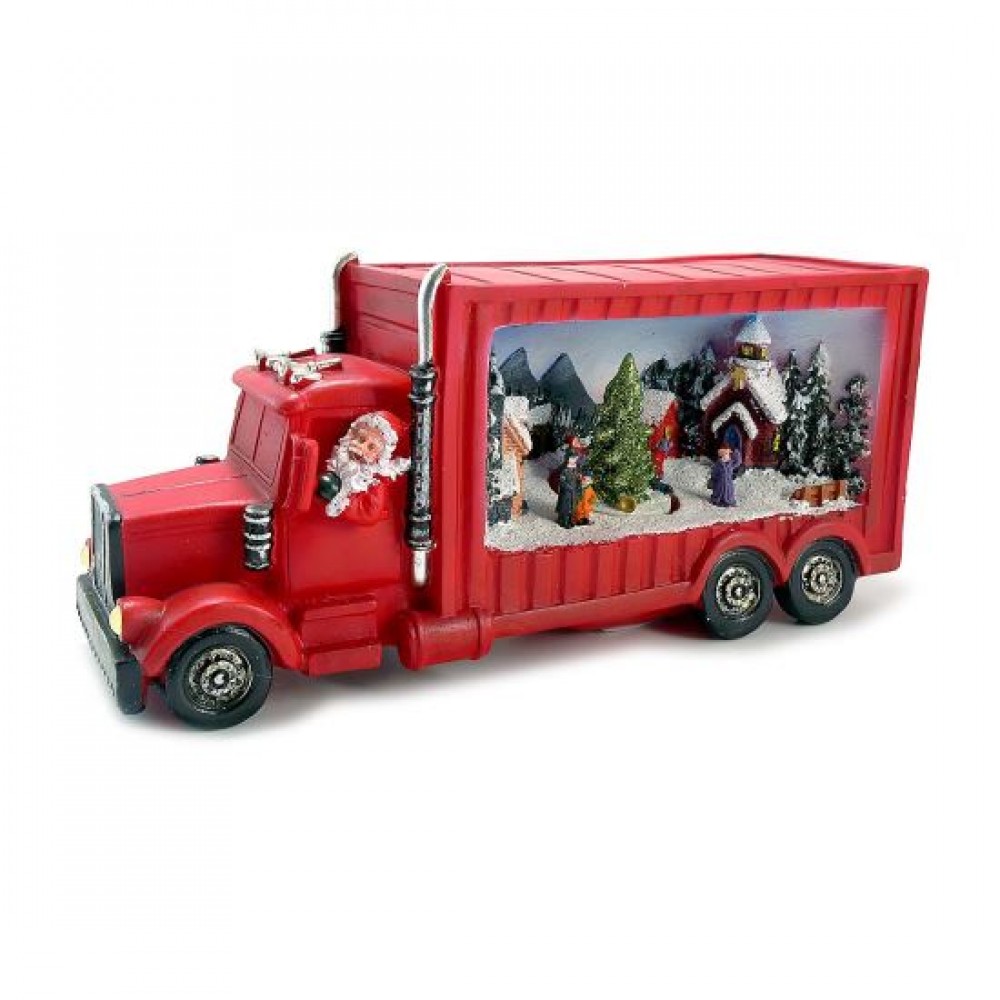 Decoratiune Craciun, Camion cu LED, 3xAA, 33x10x15 cm Decoratiune Craciun, Camion cu LED, 3xAA, 33x10x15 cm