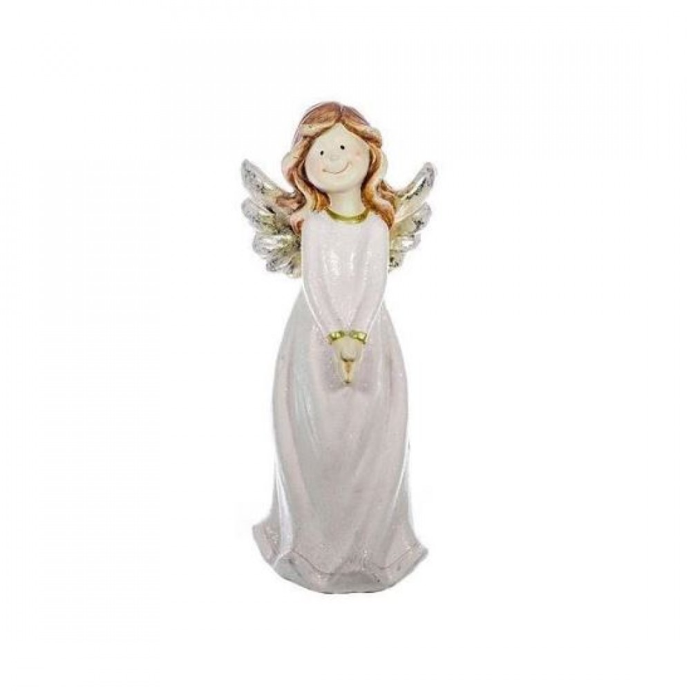 Decoratiune Craciun, ceramica, inger cu aripi, 19x45 cm