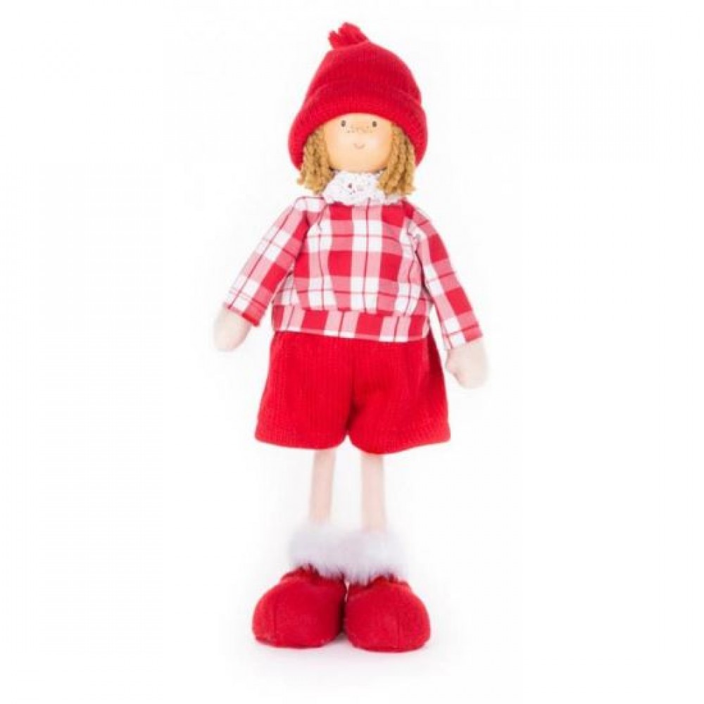 Decoratiune Craciun, baiat in camasa cu carouri, 32 cm Decoratiune Craciun, baiat in camasa cu carouri, 32 cm