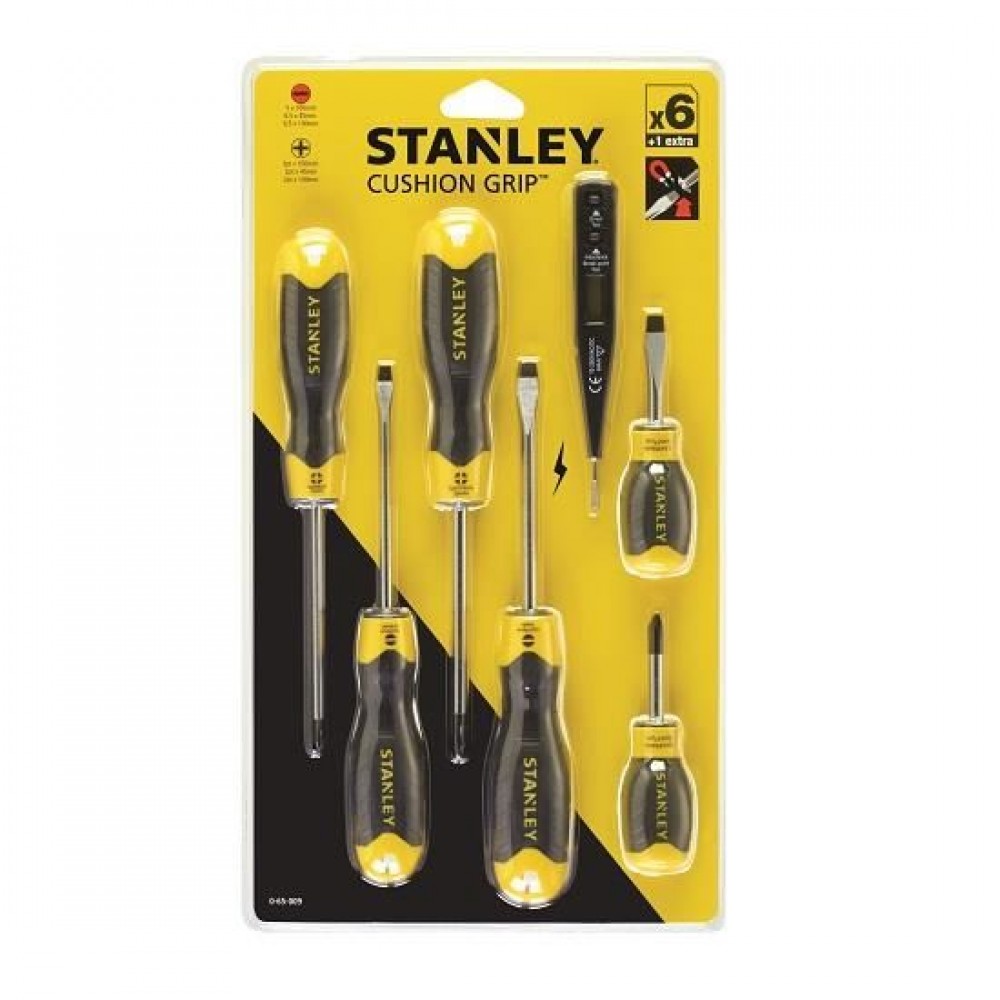 Set 6 surubelnite Stanley CushionGrip + tester tensiune