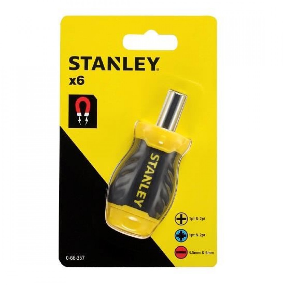 Surubelnita magnetica Stanley + 6 varfuri