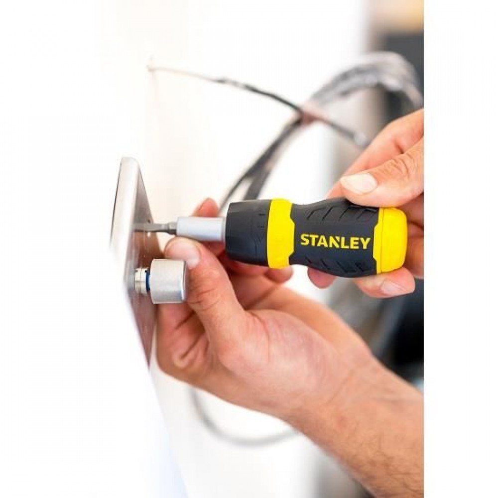 Surubelnita magnetica Stanley cu clichet + 6 varfuri
