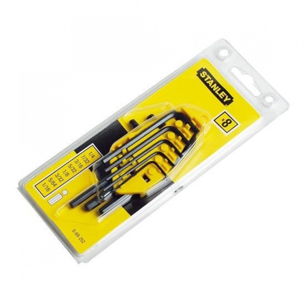 Set 8 chei imbus Stanley, tip "L", inch 1/16"-1/4"