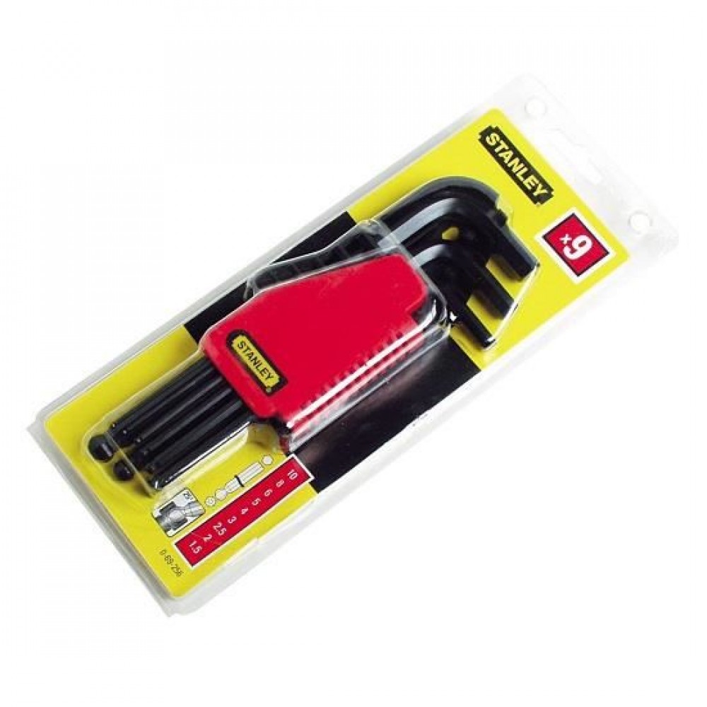 Set 9 chei imbus Stanley, tip "L", metric 1.5-10 mm