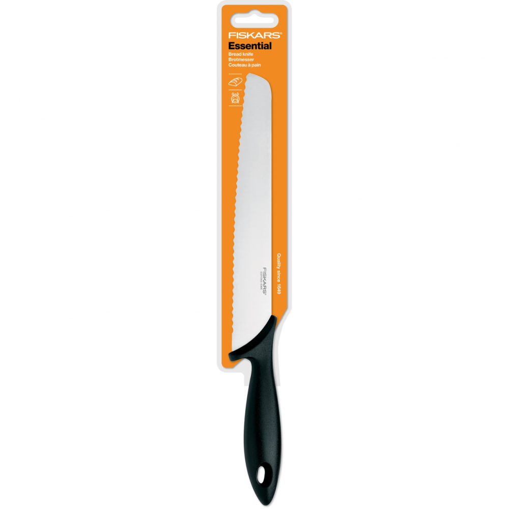 Cutit pentru paine Fiskars Essential, 23 cm, otel inoxidabil Cutit pentru paine Fiskars Essential, 23 cm, otel inoxidabil