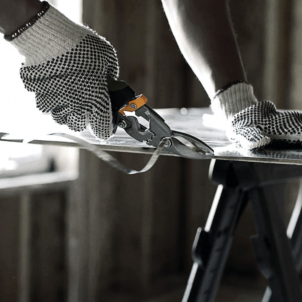 Foarfeca pentru tabla Fiskars PowerGear, taietura pe dreapta