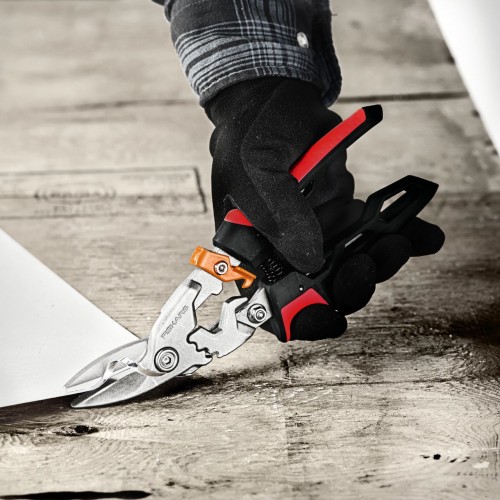 Foarfeca pentru tabla Fiskars PowerGear, taietura pe stanga