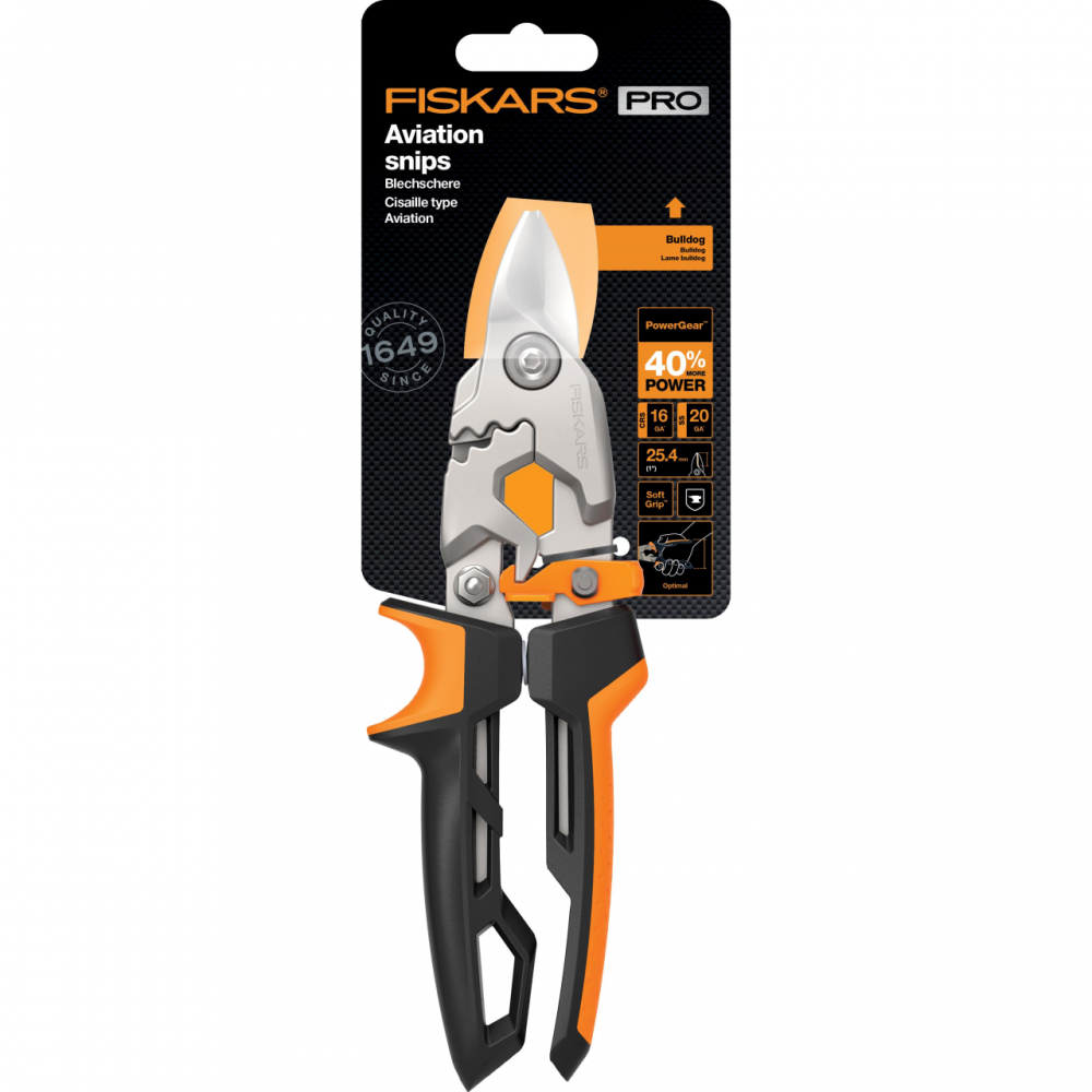 Foarfeca pentru tabla Fiskars PowerGear, bulldog