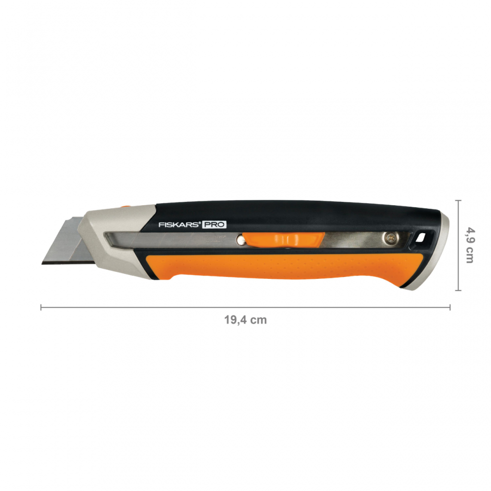 Cutit cu lama segmentata de 25 mm Fiskars CarbonMax Snap-Off, 1027228 Cutit cu lama segmentata de 25 mm Fiskars CarbonMax Snap-Off, 1027228