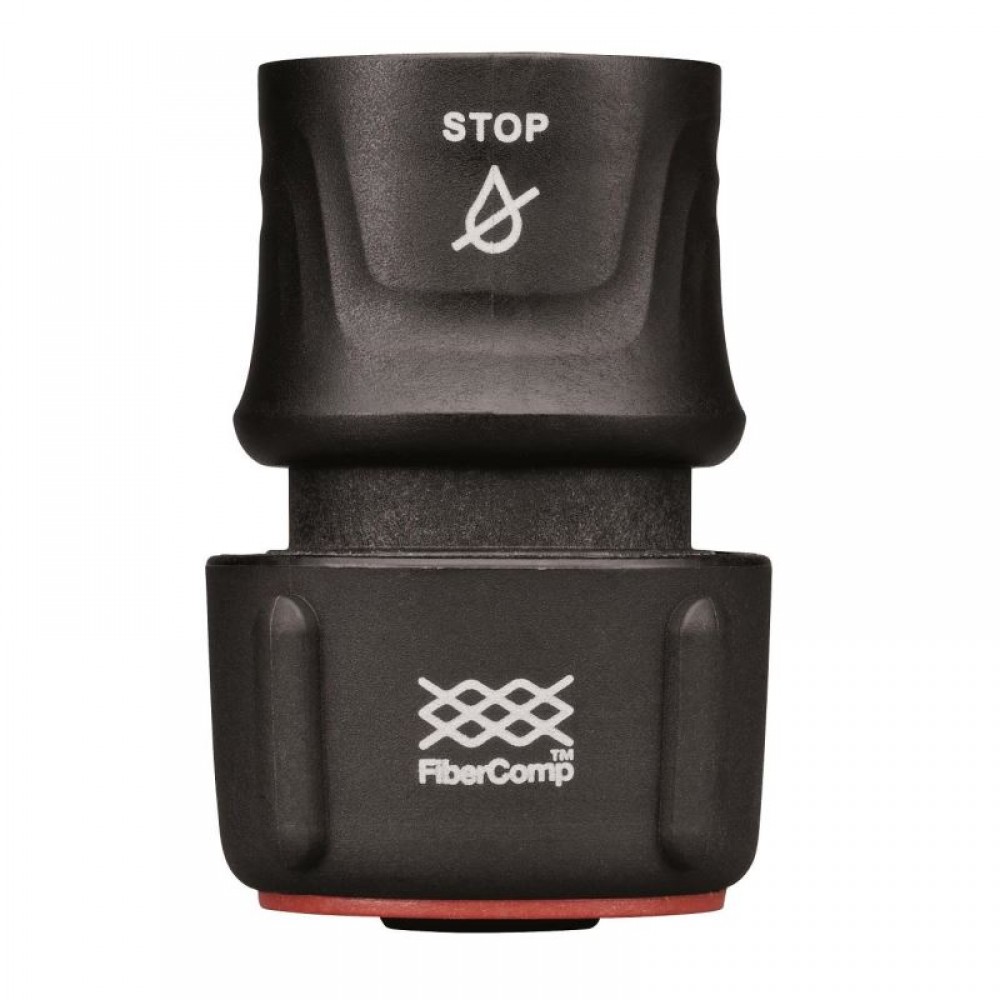 Conector furtun de gradina Fiskars FiberComp AquaSTOP, 19 mm (3/4'')