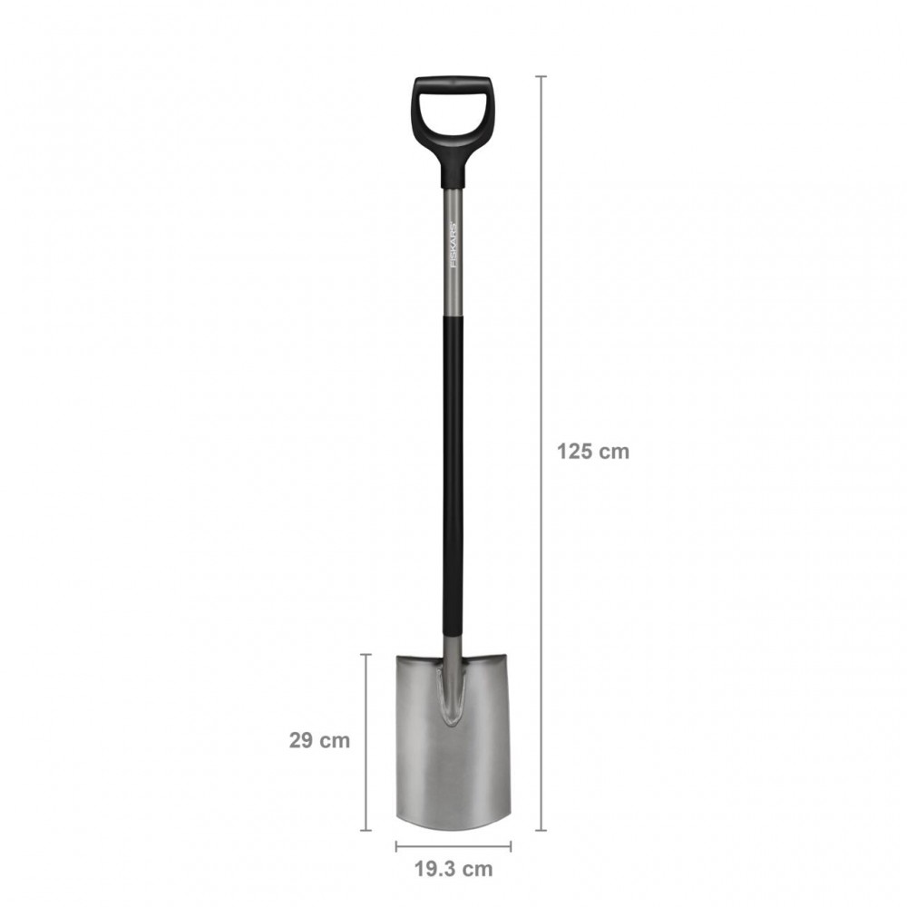 Cazma cu varf rotunjit Fiskars Ergonomic, 1066710, 125 cm, 2.0 kg