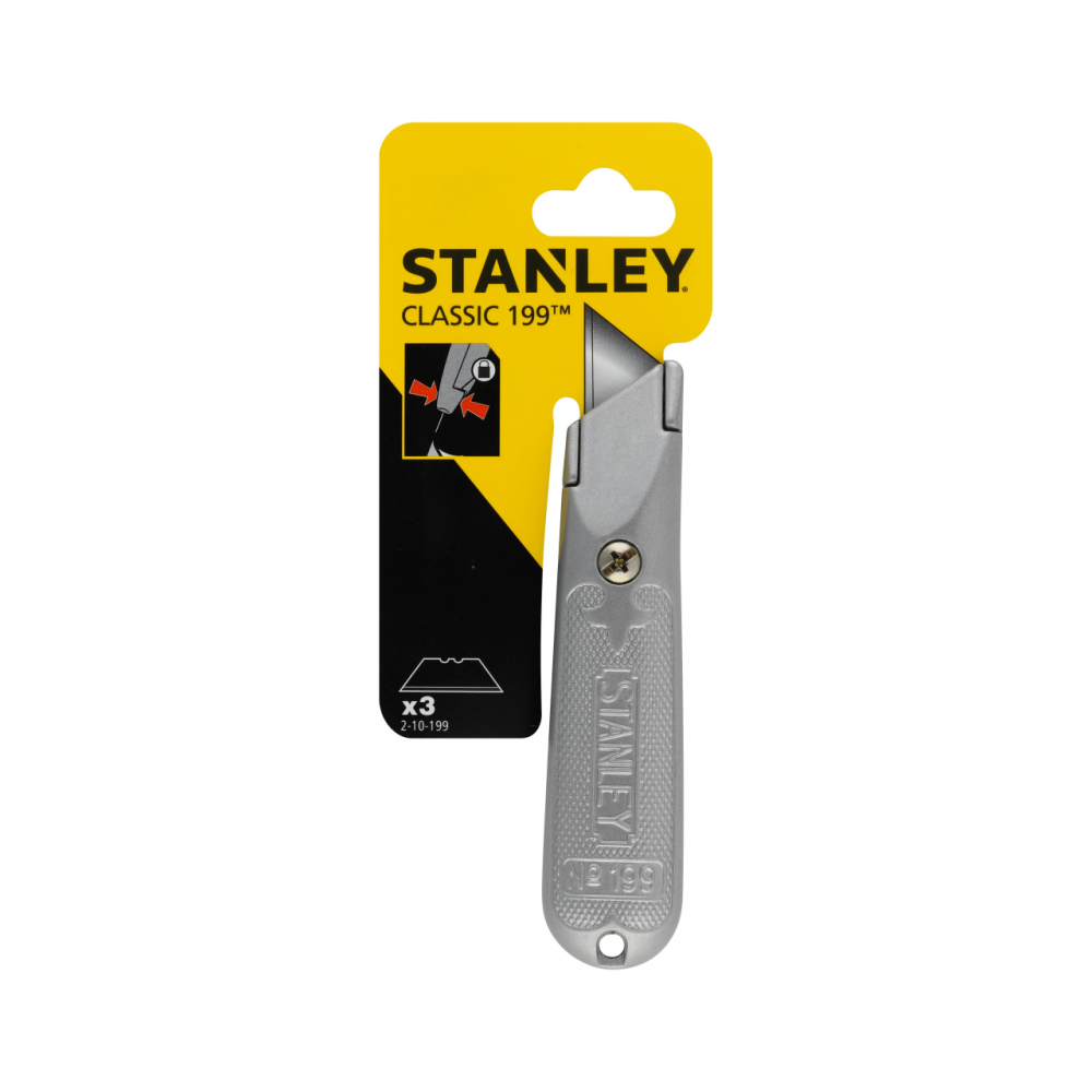Cutter Stanley cu lama fixa, 140 mm, 3 lame incluse