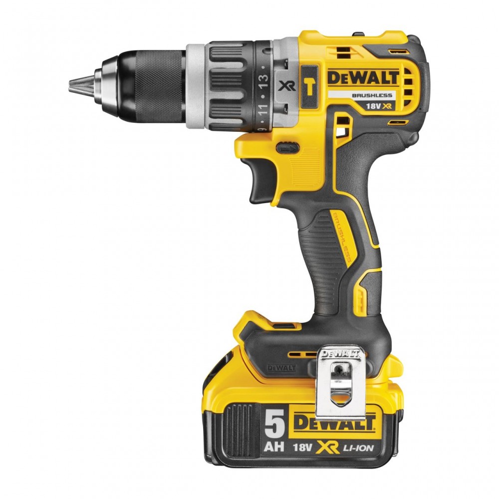 Masina de insurubat si gaurit cu percutie DeWalt DCD796P2-QW, 2 x acumulator XR Li-Ion  5.0 Ah 18 V, cutie pentru transport