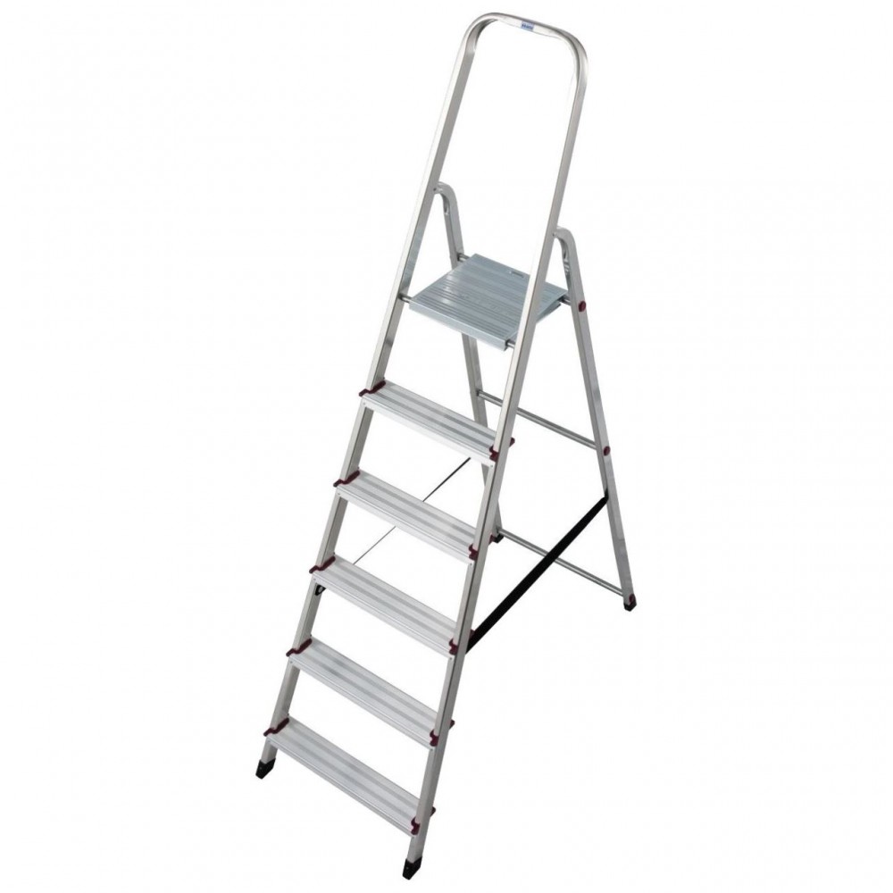 Scara dubla cu trepte pe o parte Krause Corda, KR-000736, 6 trepte