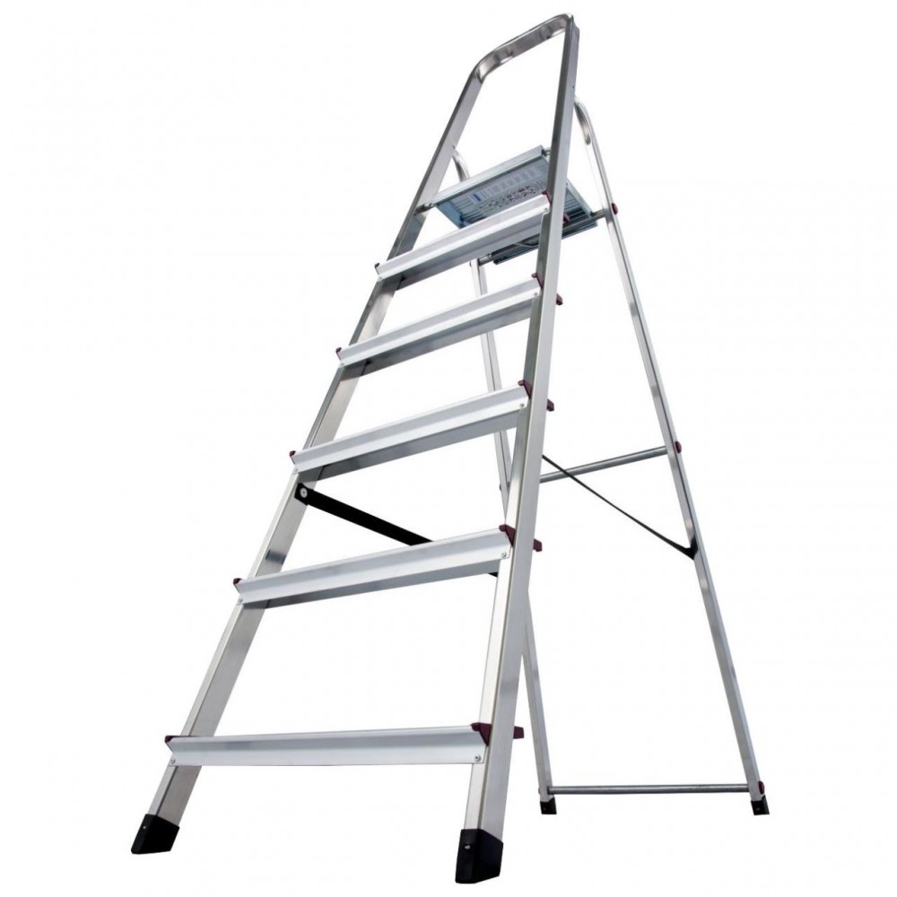 Scara dubla cu trepte pe o parte Krause Corda, KR-000736, 6 trepte