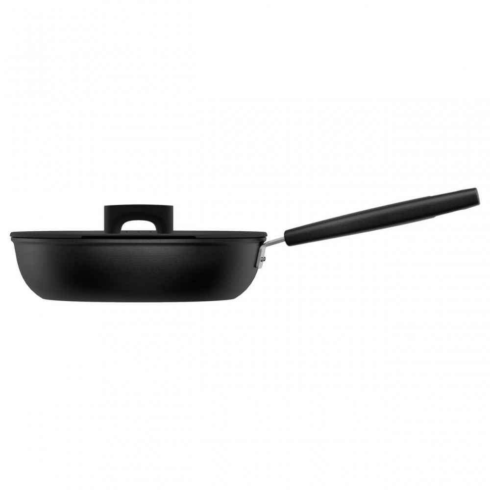 Tigaie pentru sote cu capac Fiskars Hard Face, 26 cm, 2.8 L