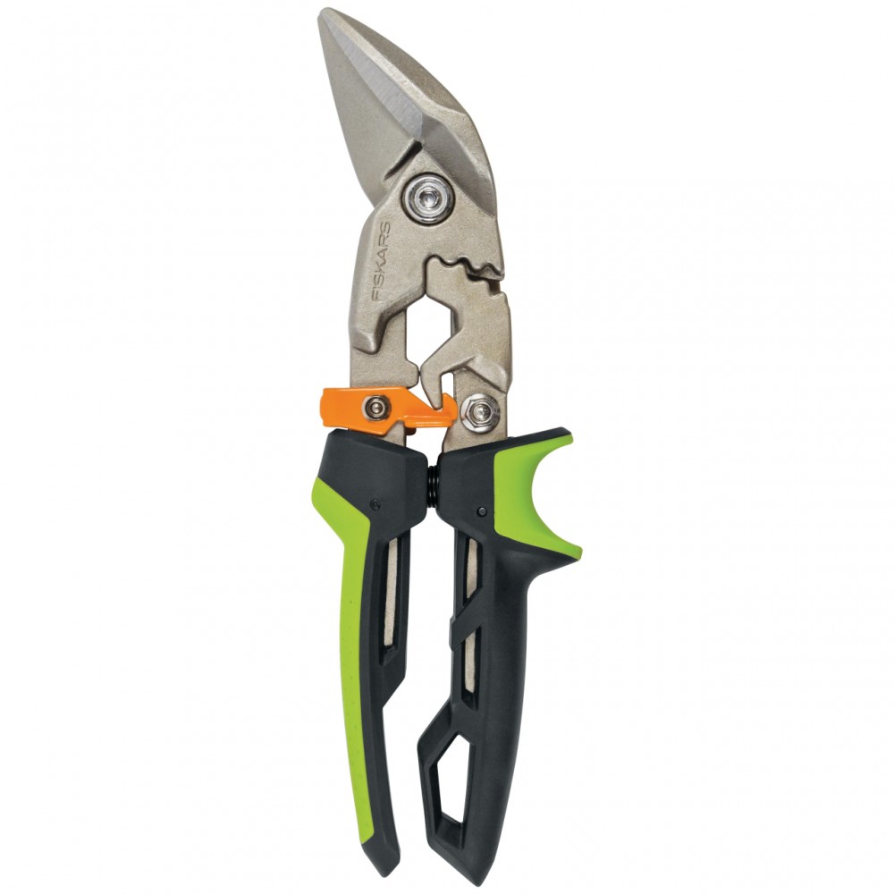 Foarfeca pentru tabla Fiskars PowerGear, cotita pe dreapta