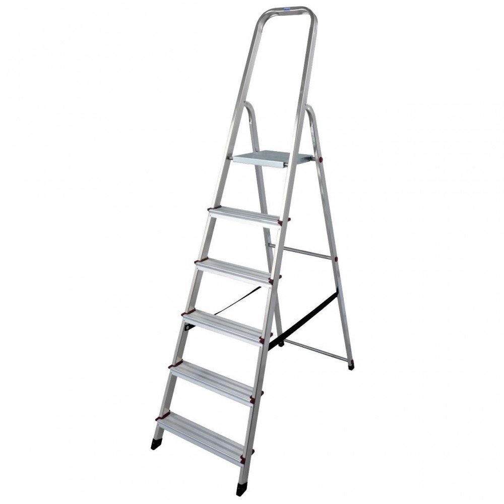 Scara dubla cu trepte pe o parte Krause Corda, KR-000736, 6 trepte