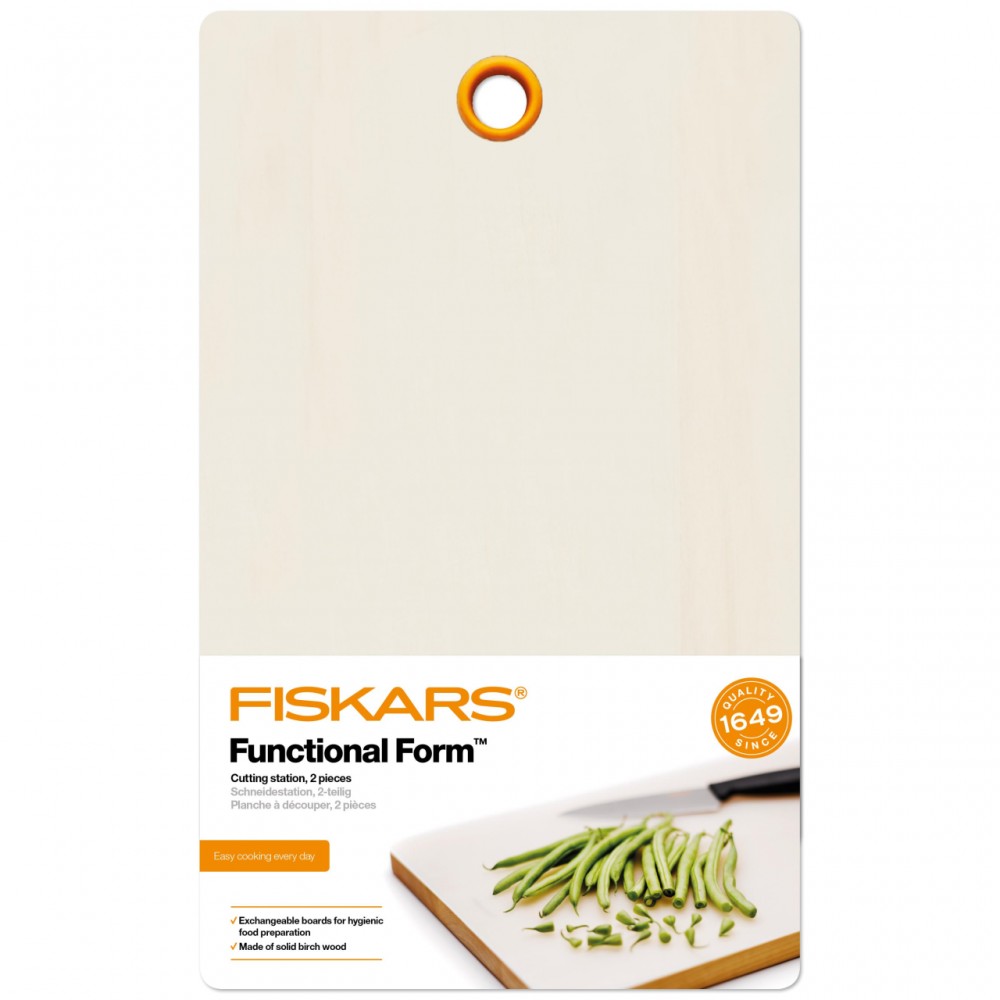 Tocator din lemn de mesteacan Fiskars Functional Form, 2 piese Tocator din lemn de mesteacan Fiskars Functional Form, 2 piese