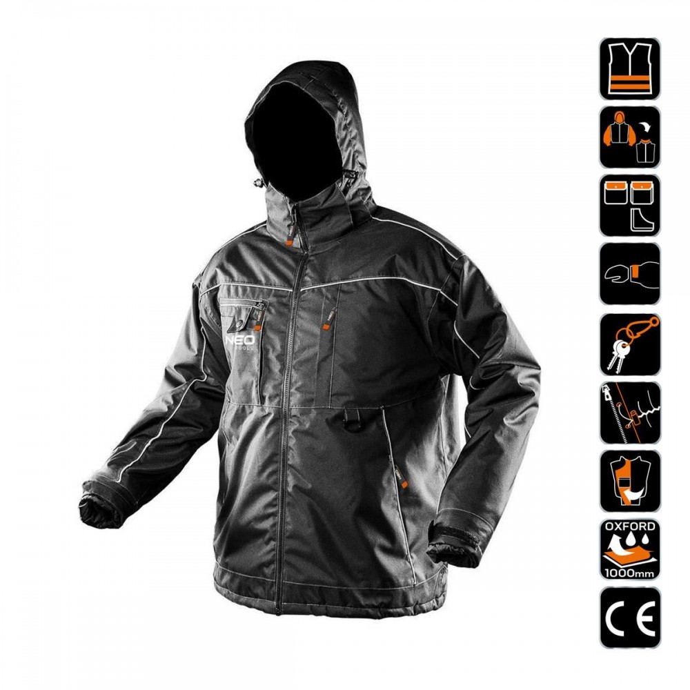 Geaca de lucru cu gluga, izolatie Oxford, model Warm, marimea L/52, NEO
